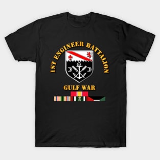 1st Engineer Bn w Gulf War Svc Ribbons T-Shirt